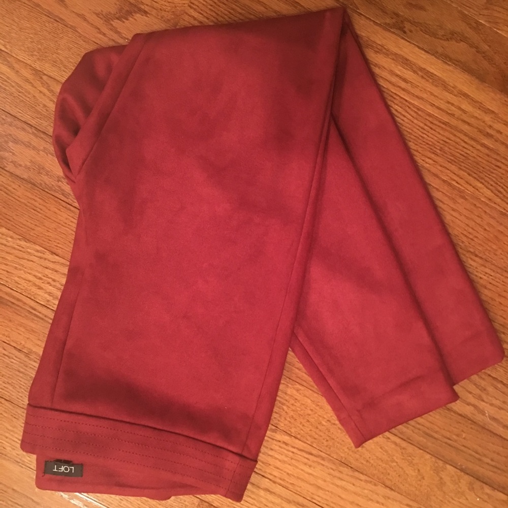 Size 12 suede pants in red - NWT